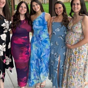 Floral Blue and Green Dress